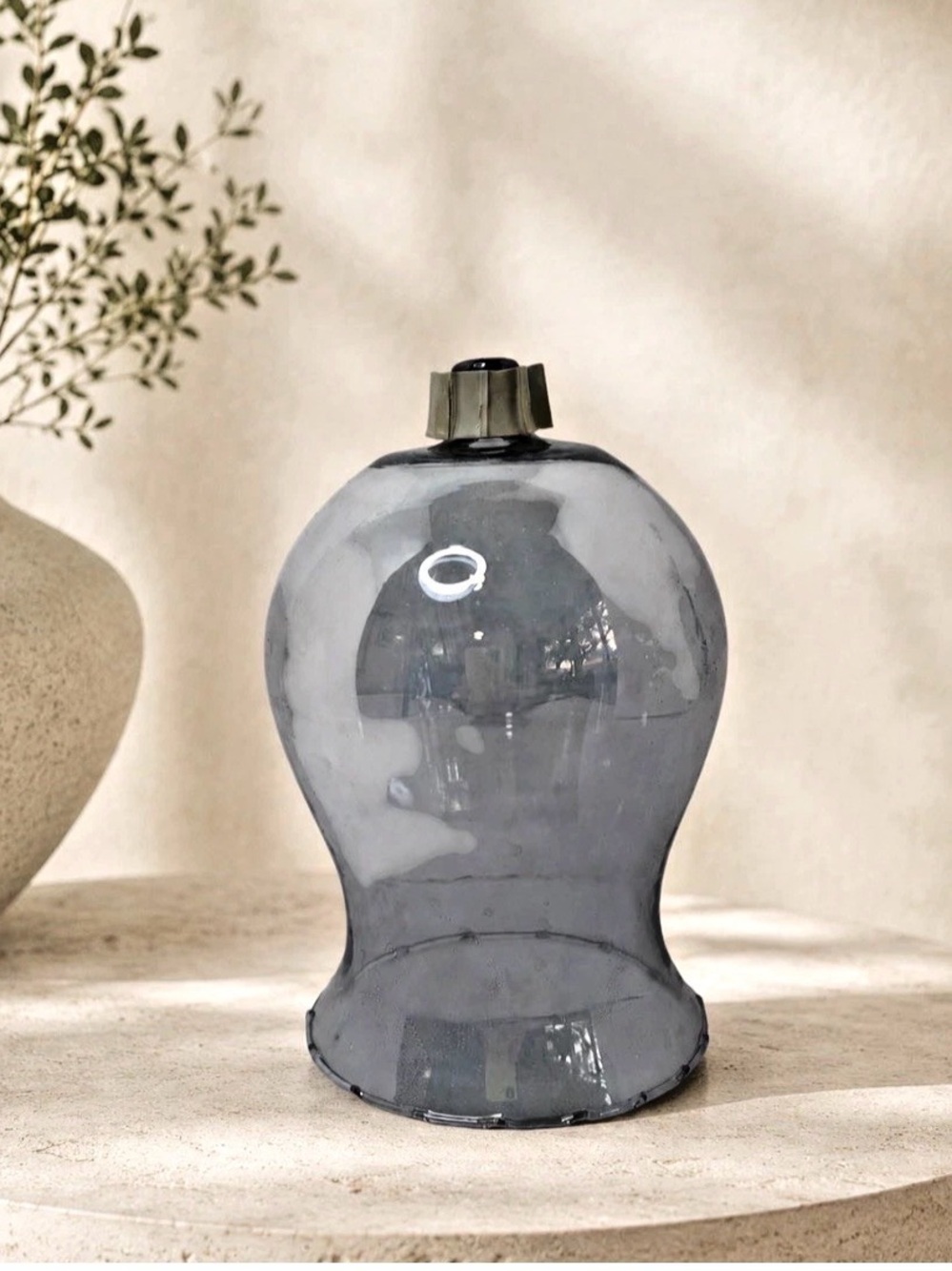 Home Interiors HOMCO Glass Candle Holder Sconce Globe Vtg Large Oversized Purple